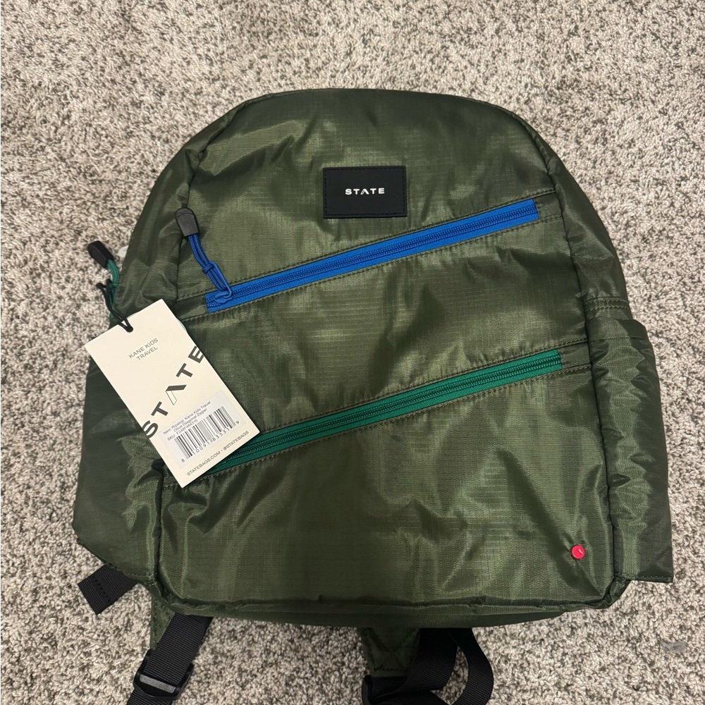 STATE Olive and Teal Backpack for Men